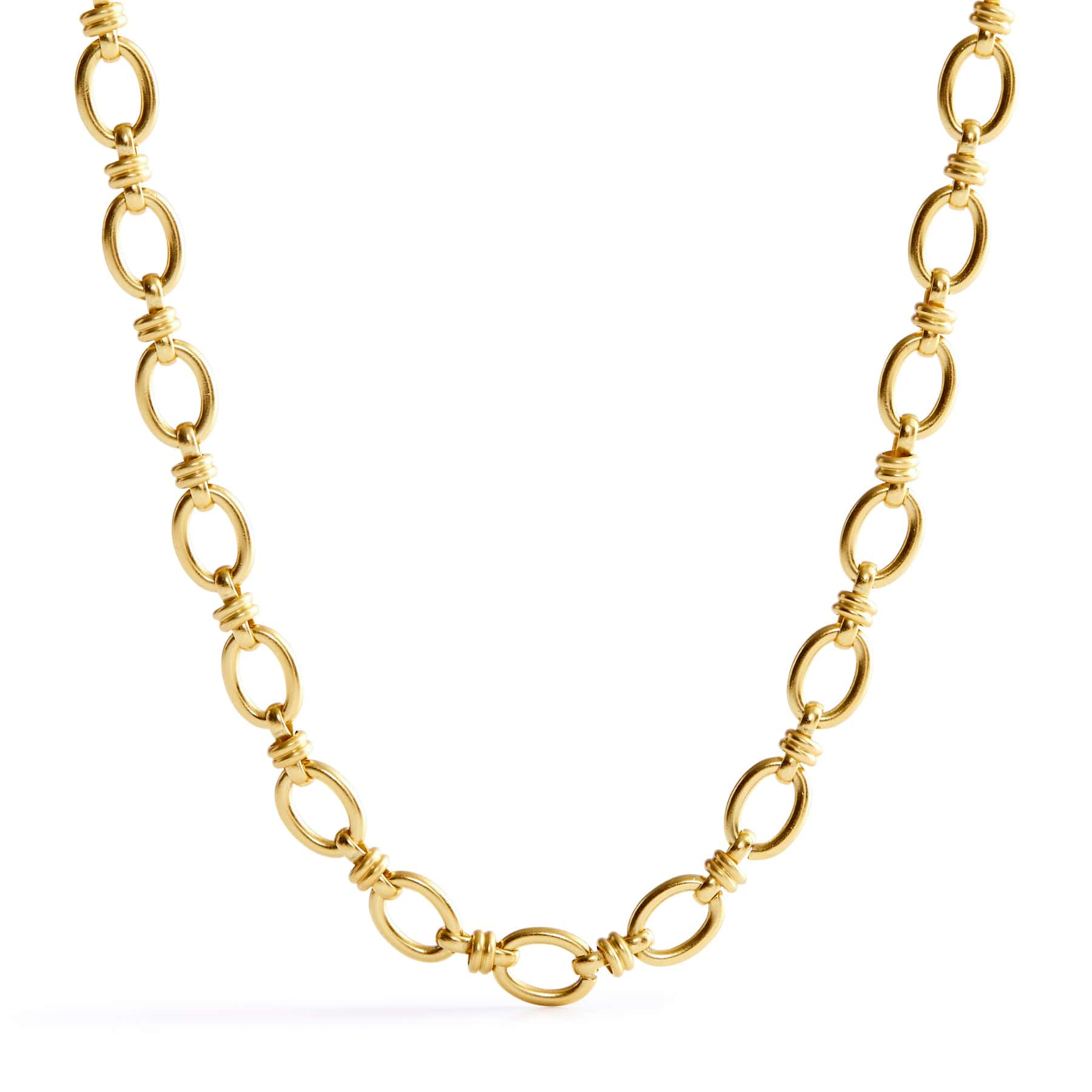 Mixed Chain Necklace Satin Gold