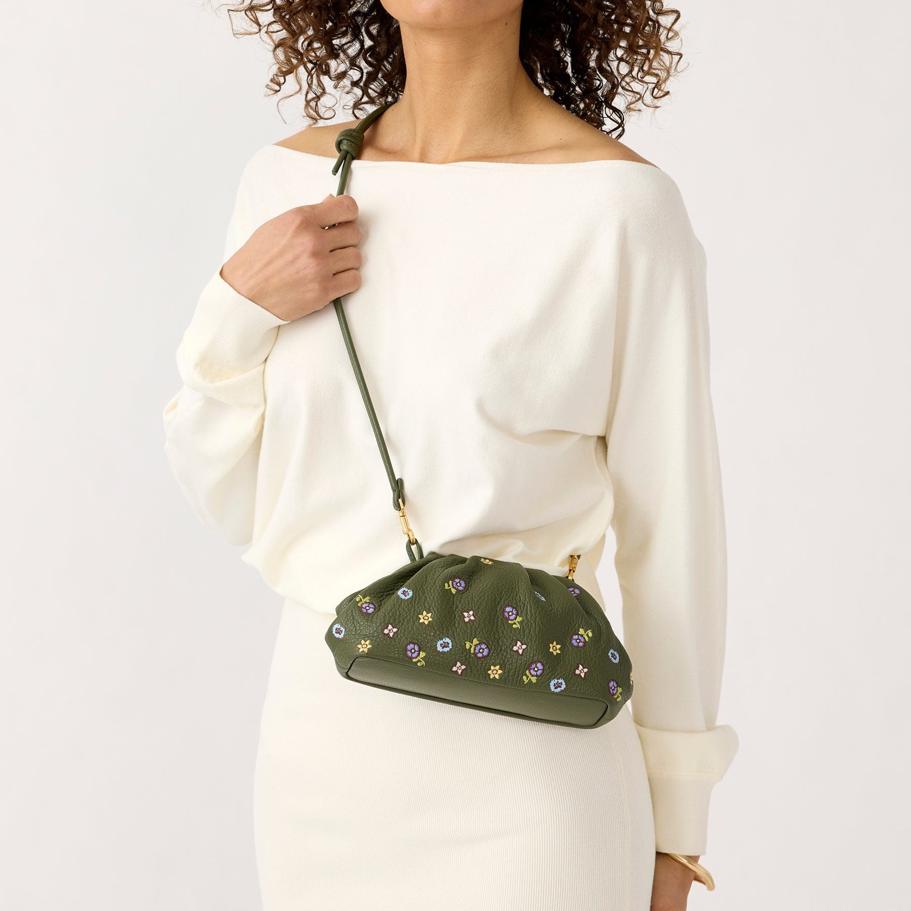 Small Taber Crossbody Bag Meadow bouquet bronze green in Leather - Image 2