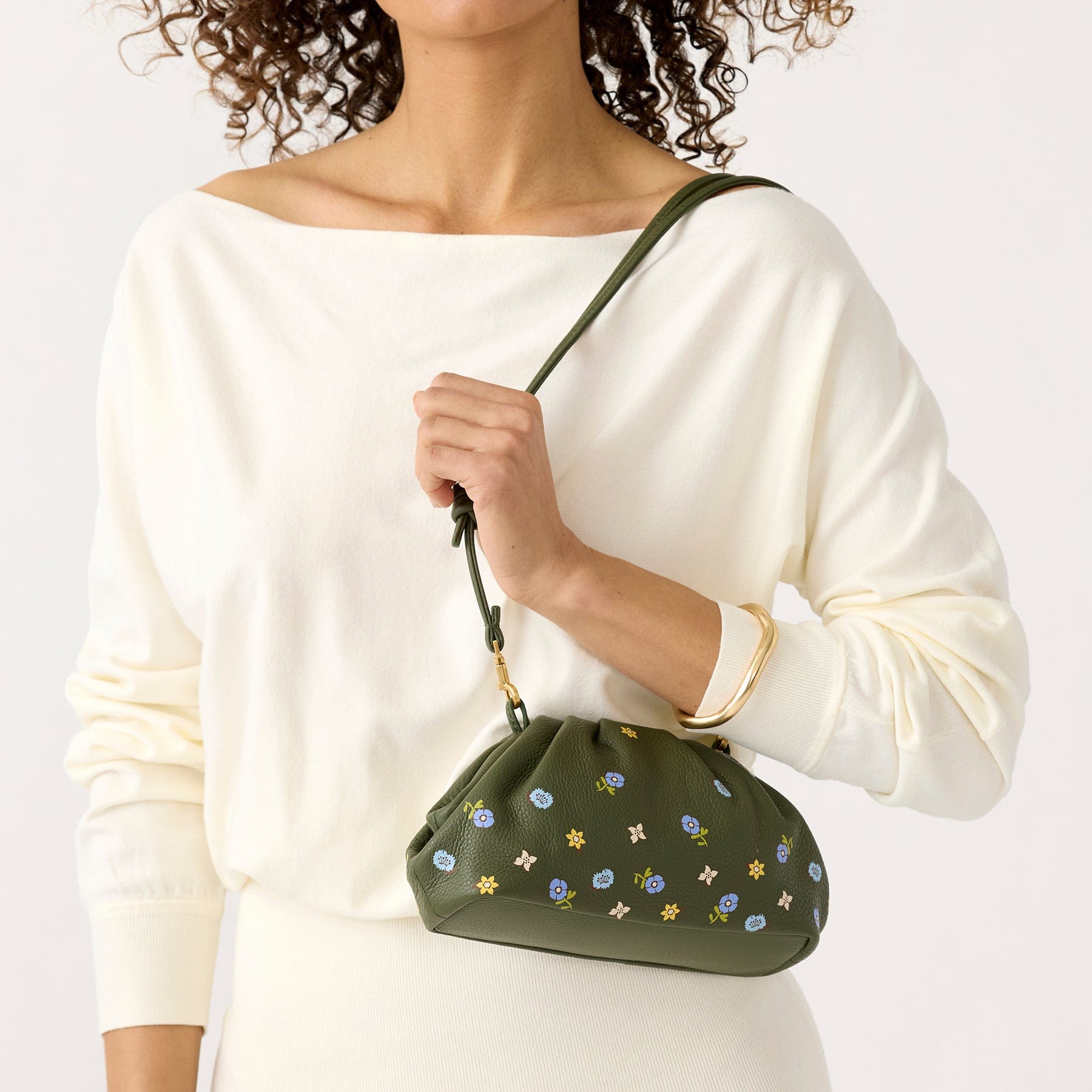 Small Taber Crossbody Bag Meadow bouquet bronze green in Leather - Image 3