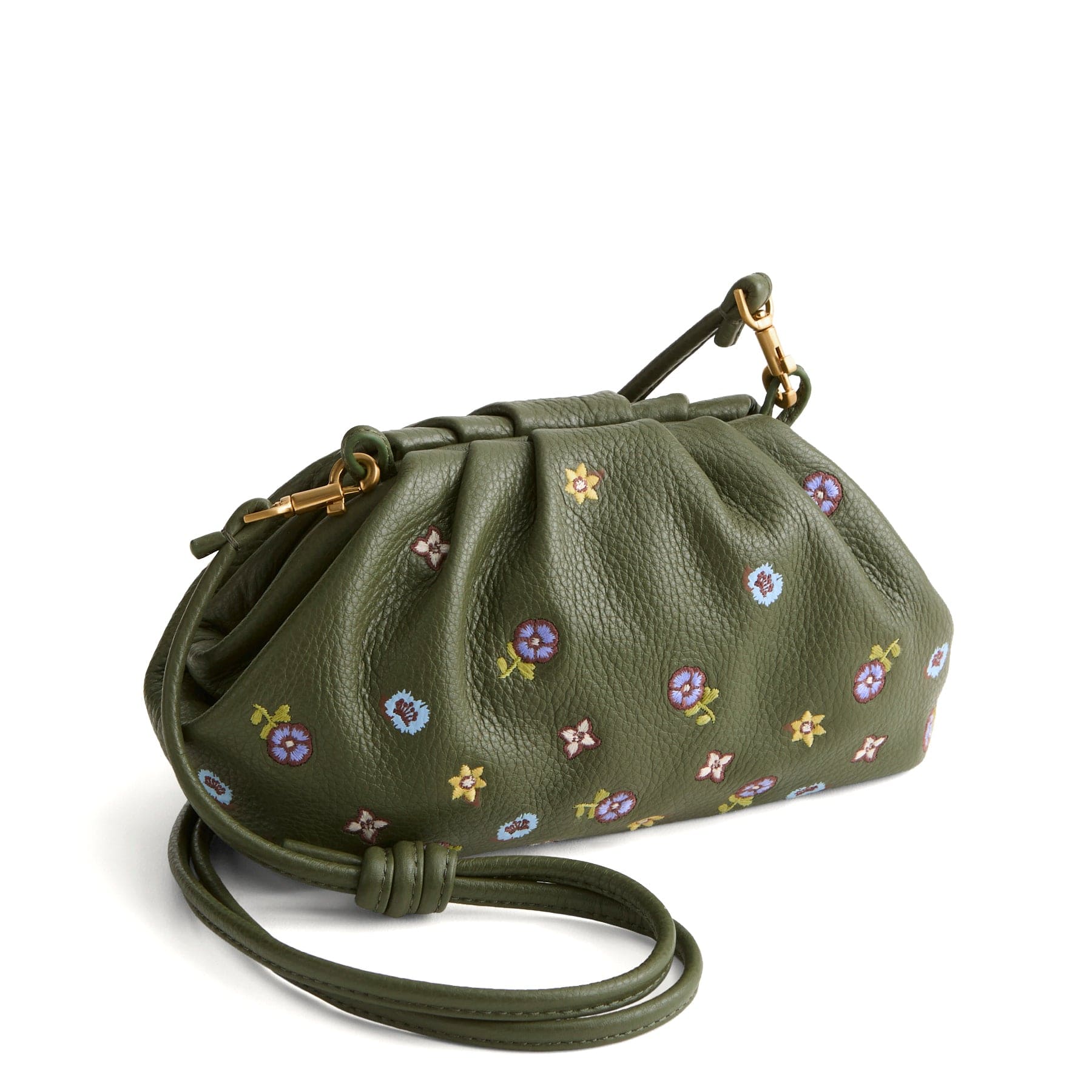 Small Taber Crossbody Bag Meadow bouquet bronze green in Leather