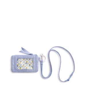 Zip ID Pouch w/Breakaway Lanyard Blue chambray in Premium cotton