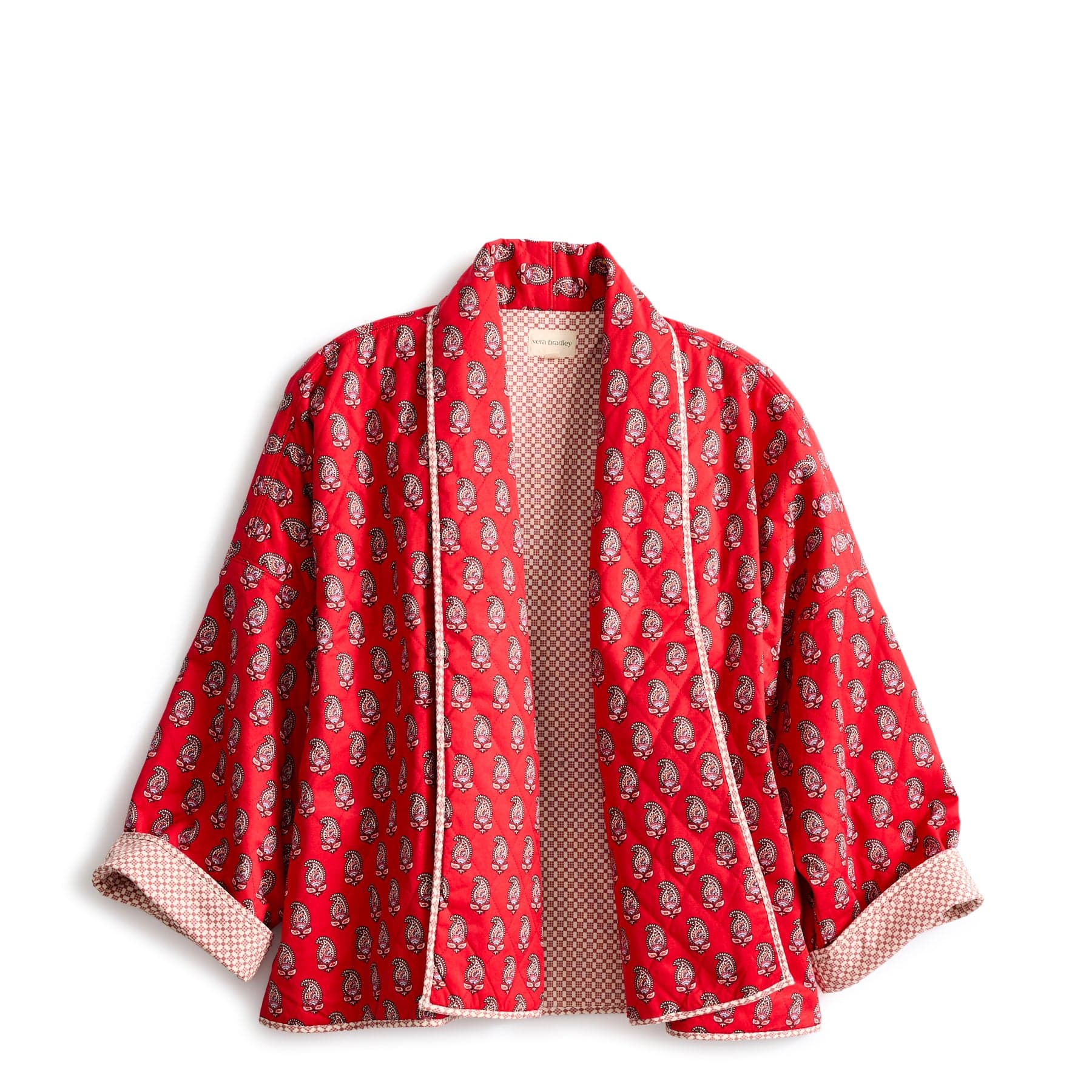 Quilted Jacket Flowering paisley goji berry in Premium cotton