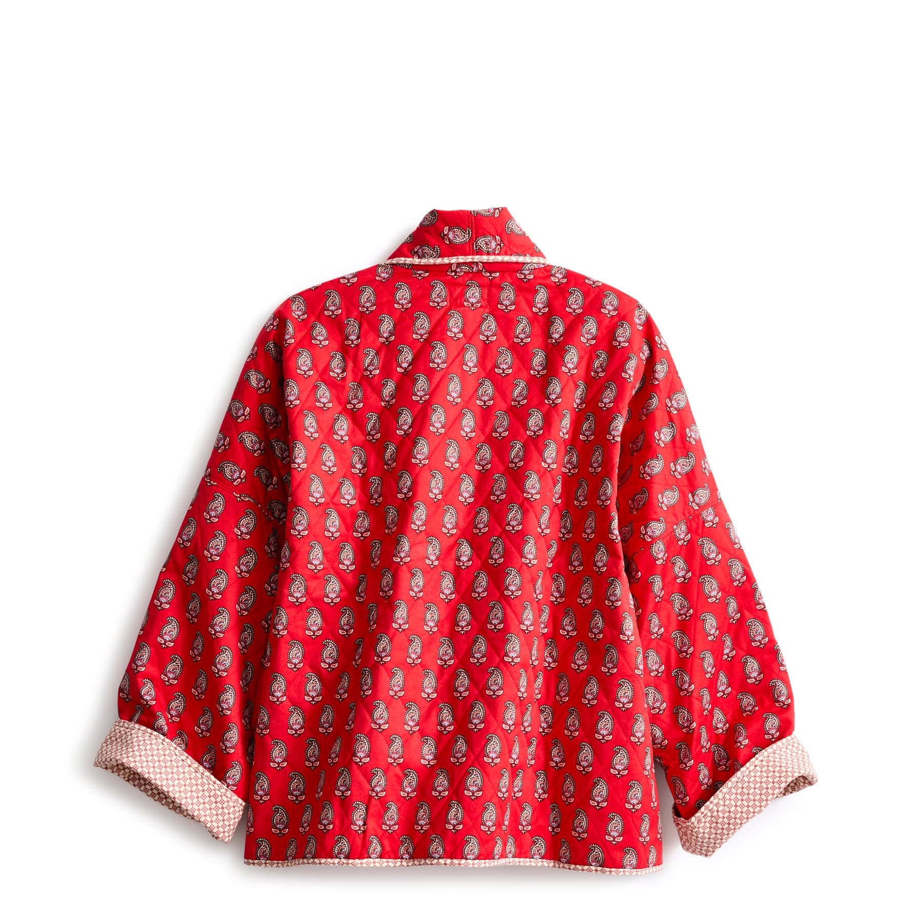 Quilted Jacket Flowering paisley goji berry in Premium cotton - Image 3