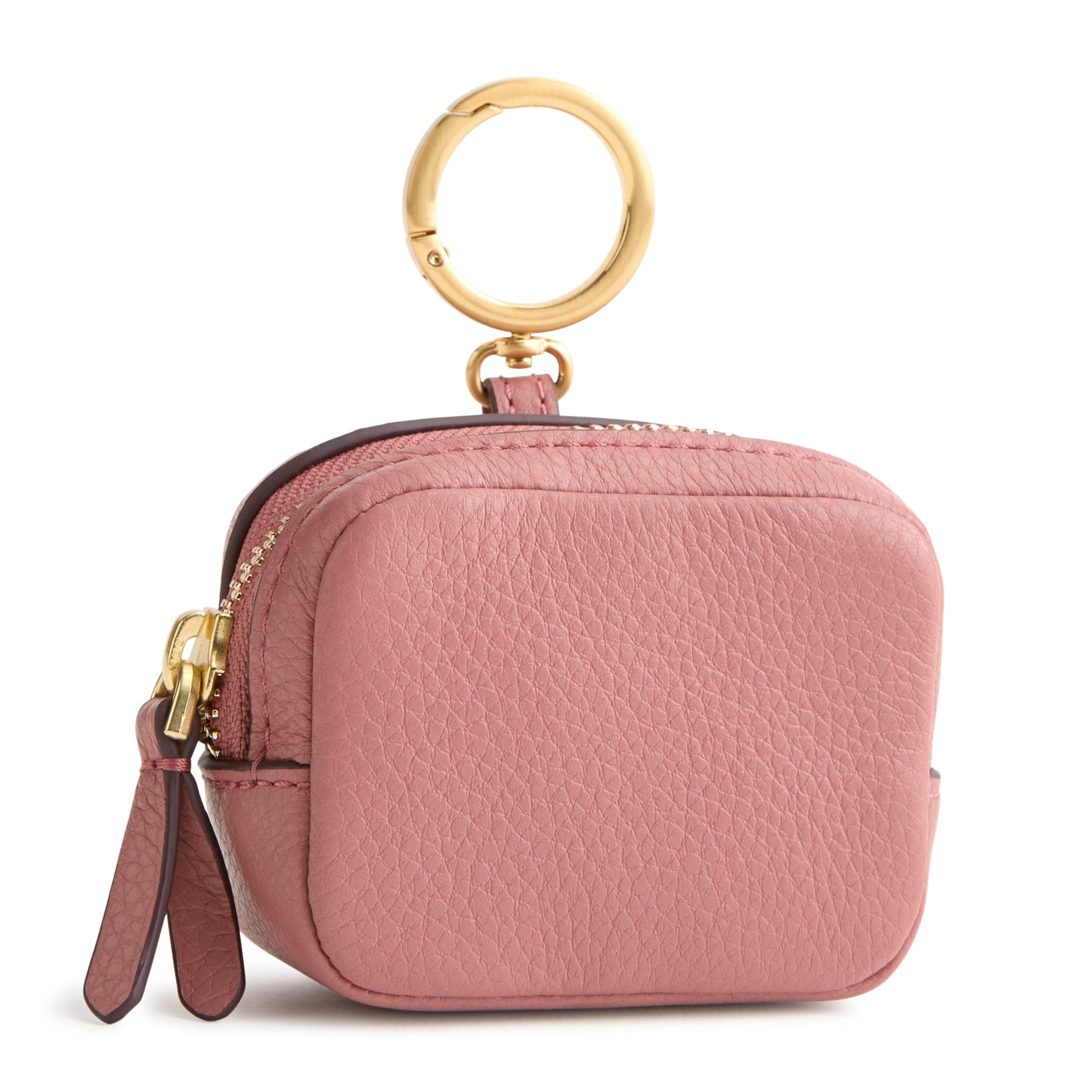 Zip Earbud Bag Charm Withered Rose in Leather
