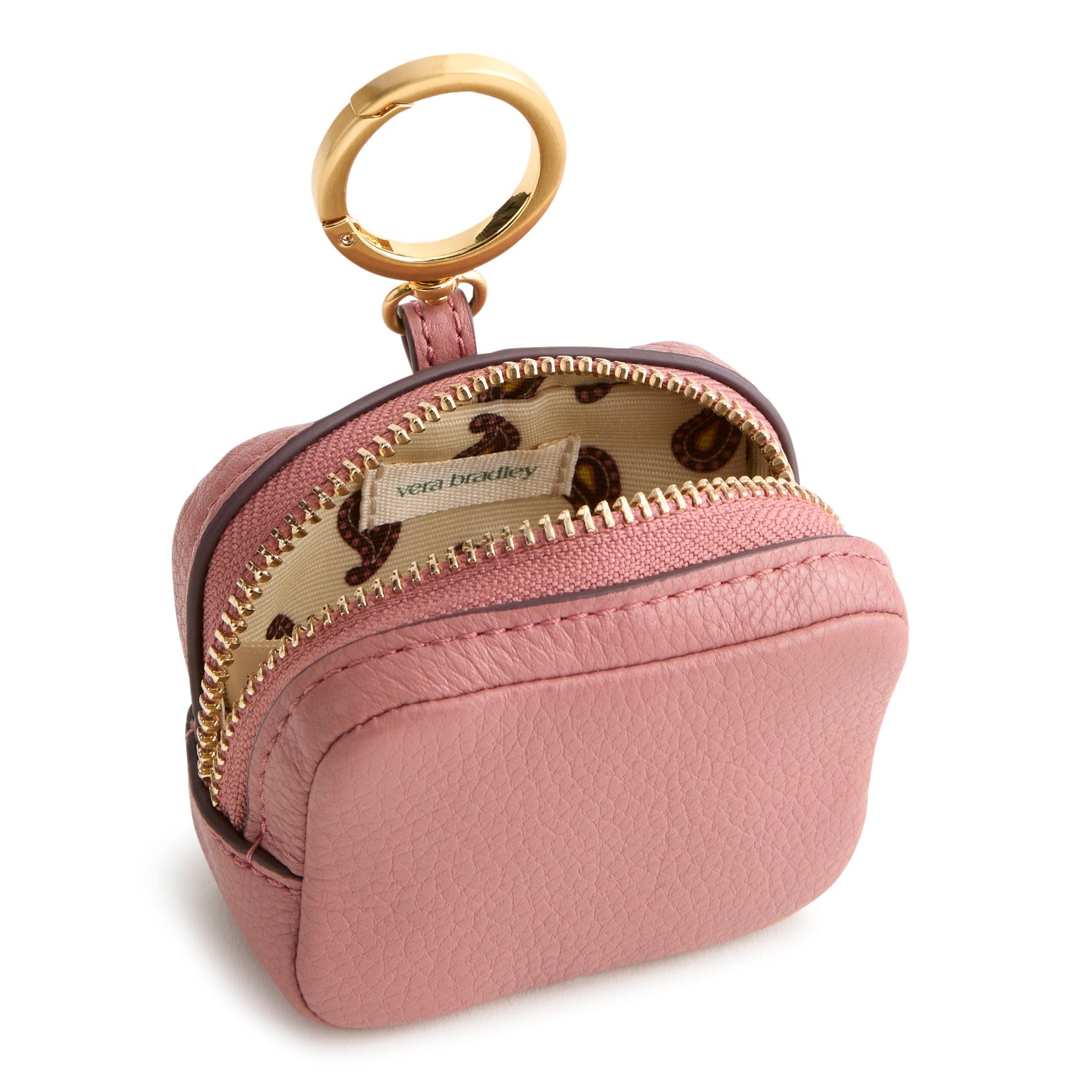 Zip Earbud Bag Charm Withered Rose in Leather - Image 3