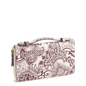 Travel Wallet Eclectic paisley cottage cream in Leather