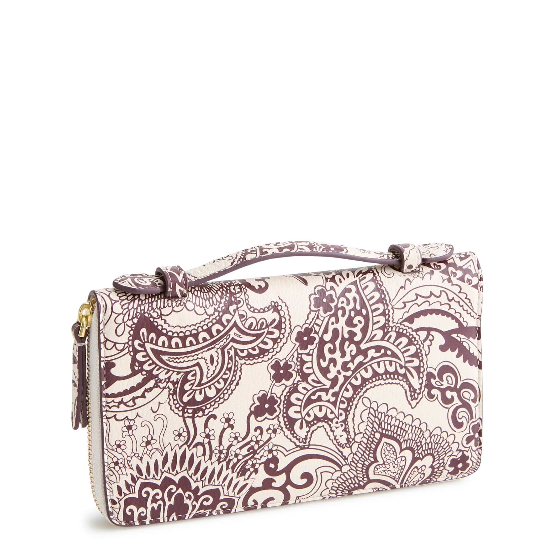 Travel Wallet Eclectic paisley cottage cream in Leather