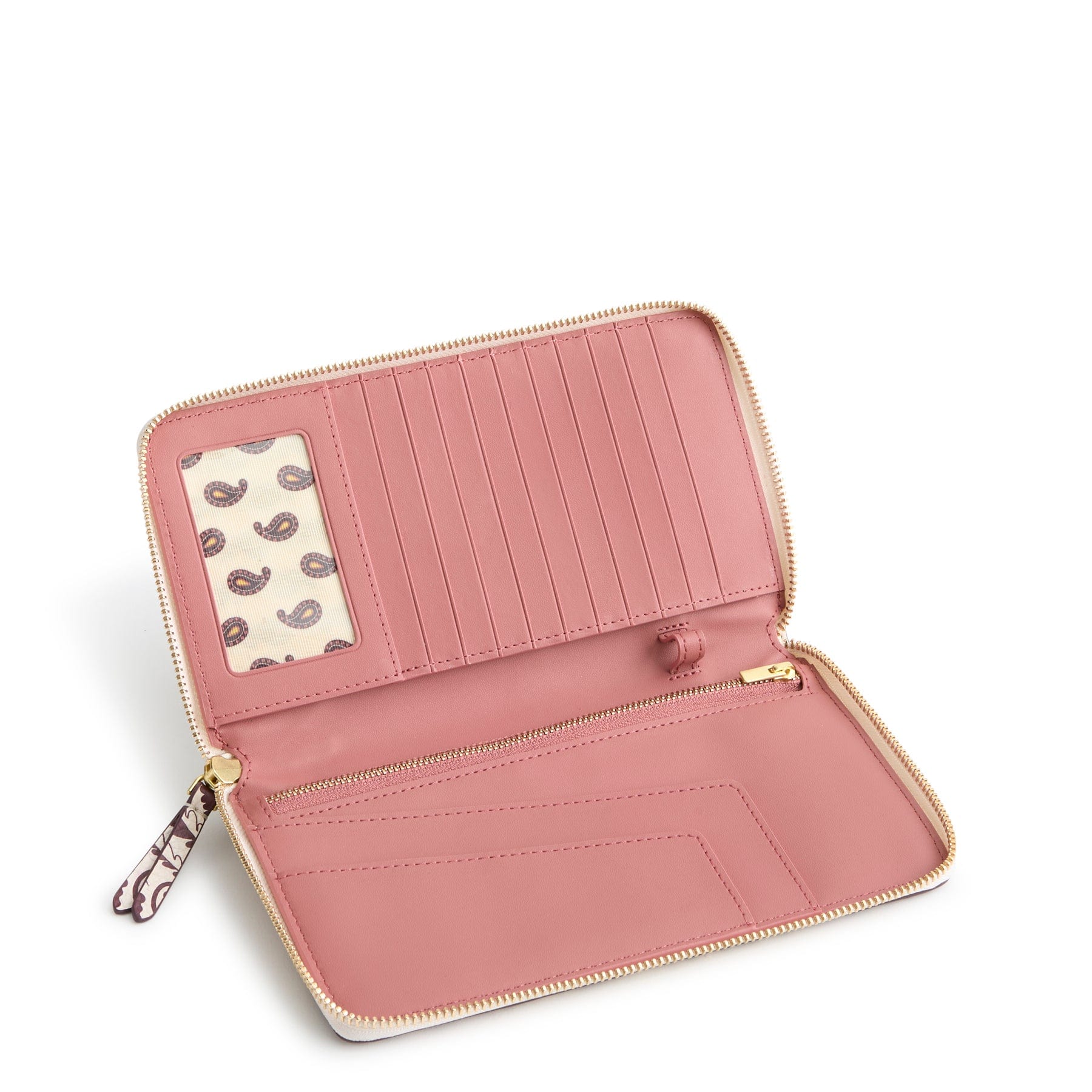 Travel Wallet Eclectic paisley cottage cream in Leather - Image 3