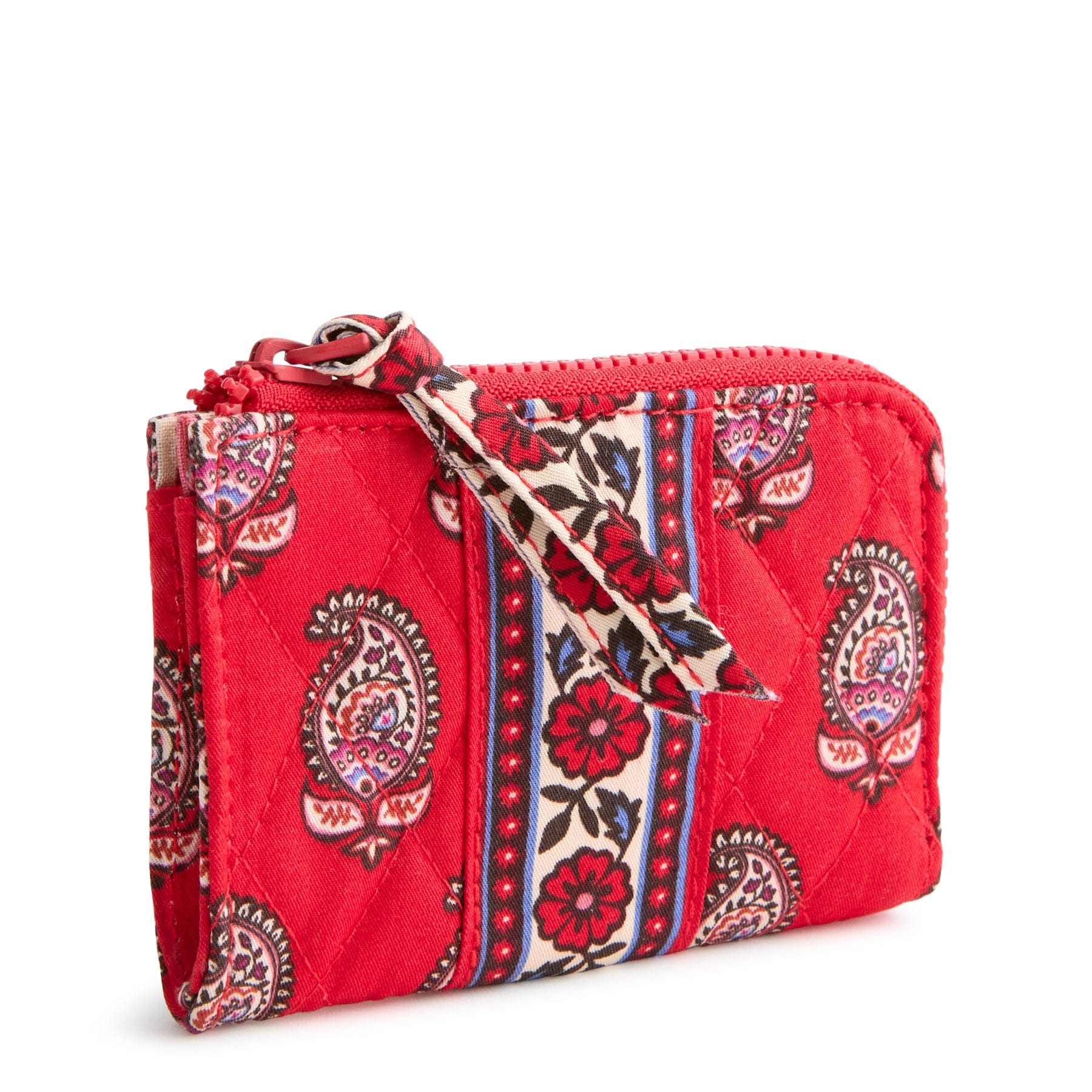 Zip Card Pouch Flowering paisley goji berry in Premium cotton