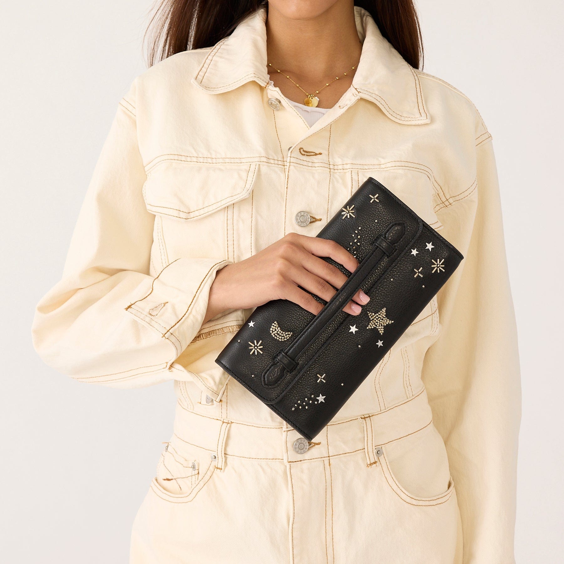 Verbena Clutch Starry moonless night in Leather - Image 2
