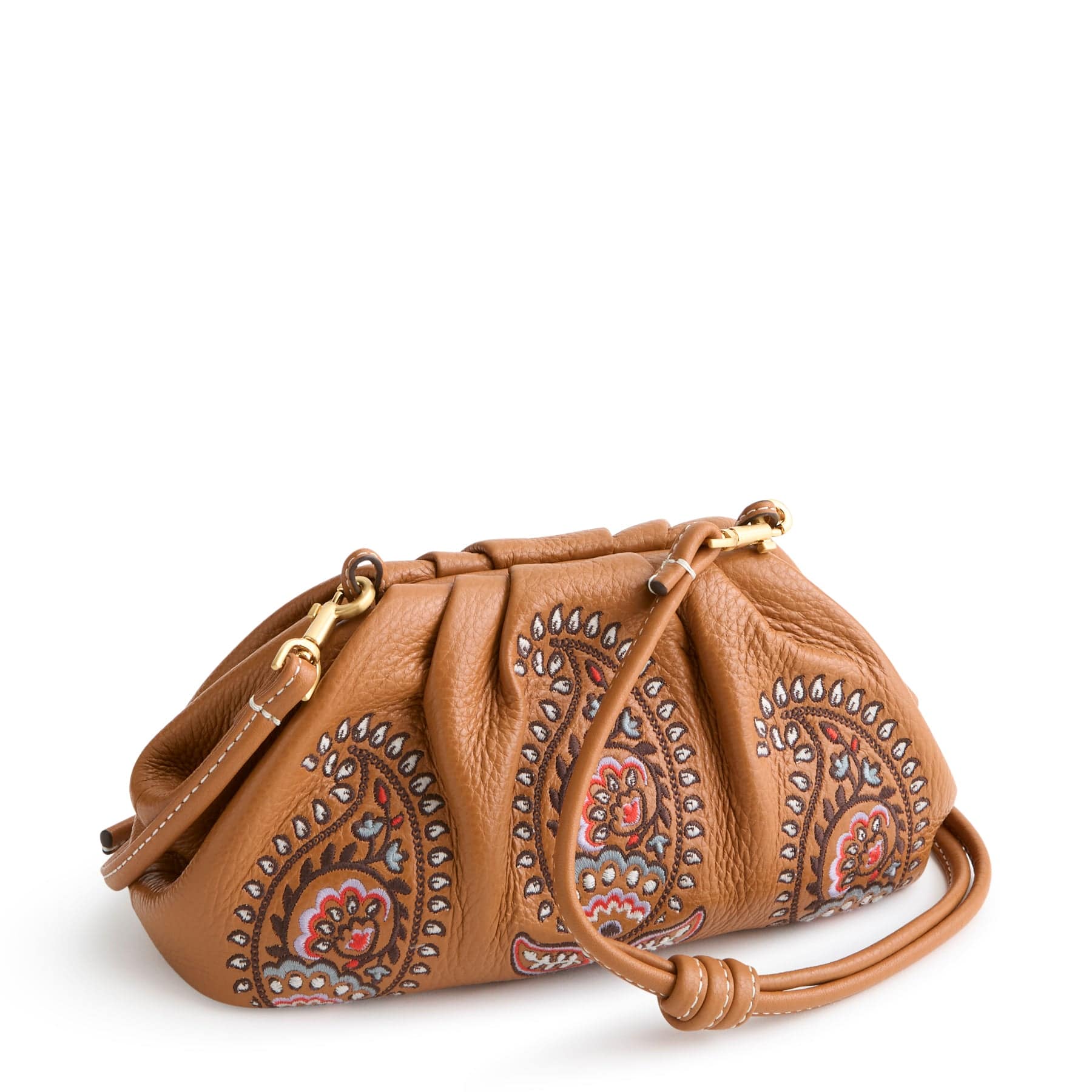 Small Taber Crossbody Iconic paisley roasted pecan in Leather - Image 4