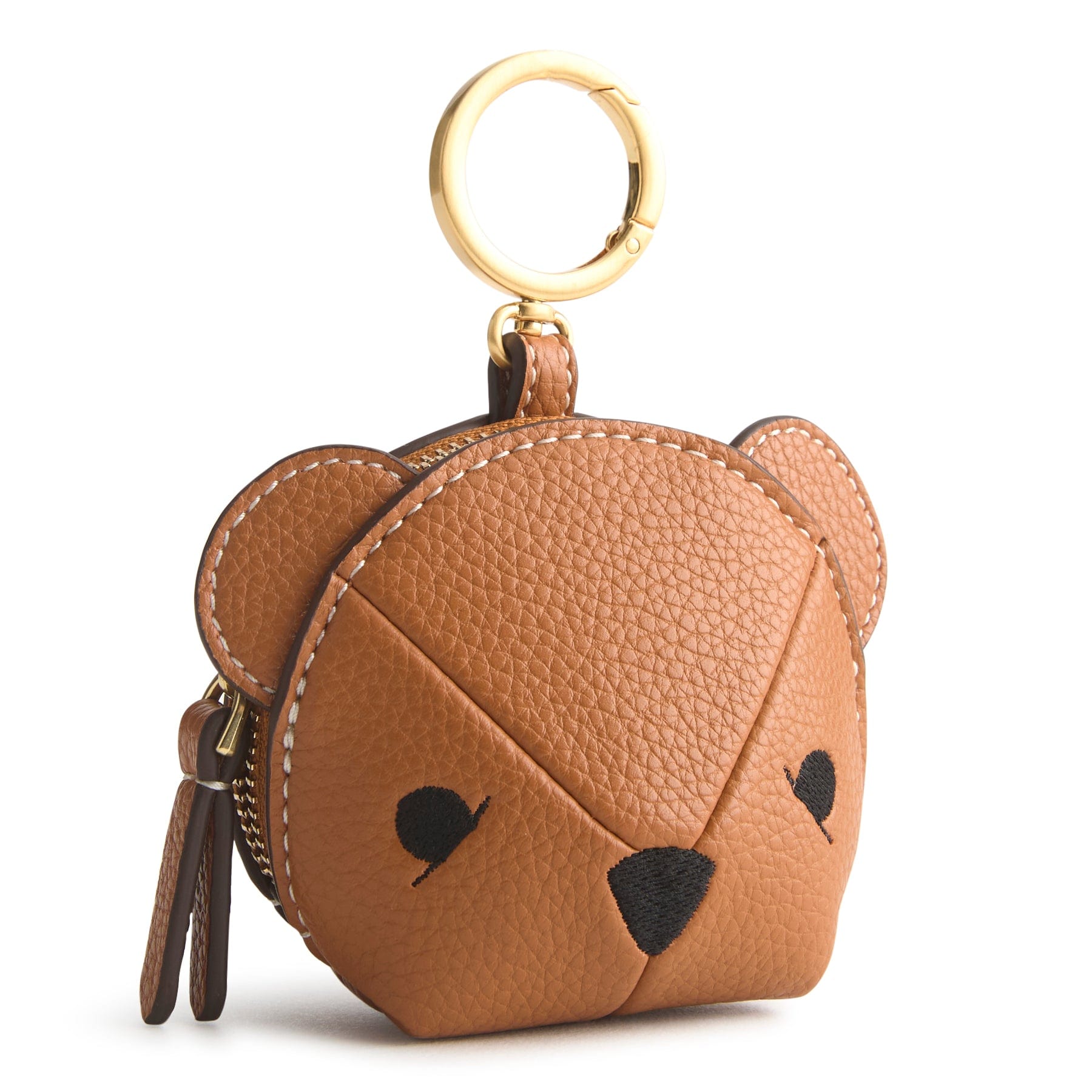 Classic Mini Bear Bag Charm Roasted Pecan in Faux leather