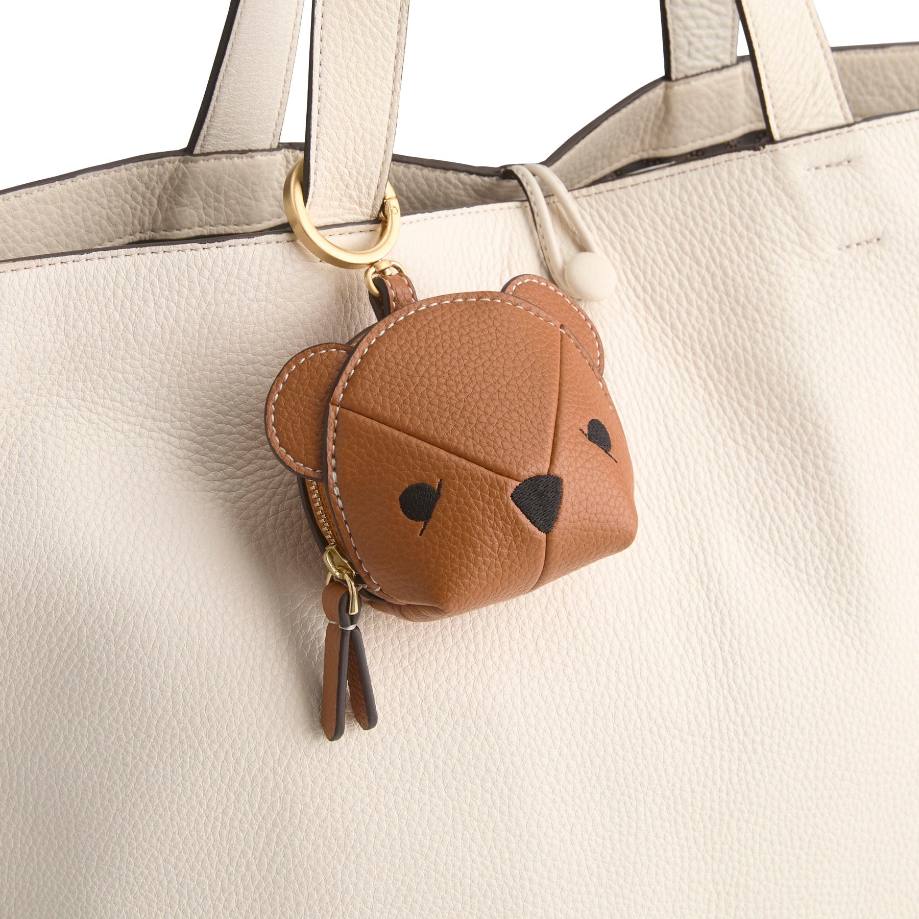 Classic Mini Bear Bag Charm Roasted Pecan in Faux leather - Image 2