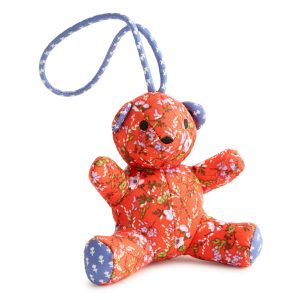 Bitty Bear Bag Charm Wildflower sprigs in Premium cotton