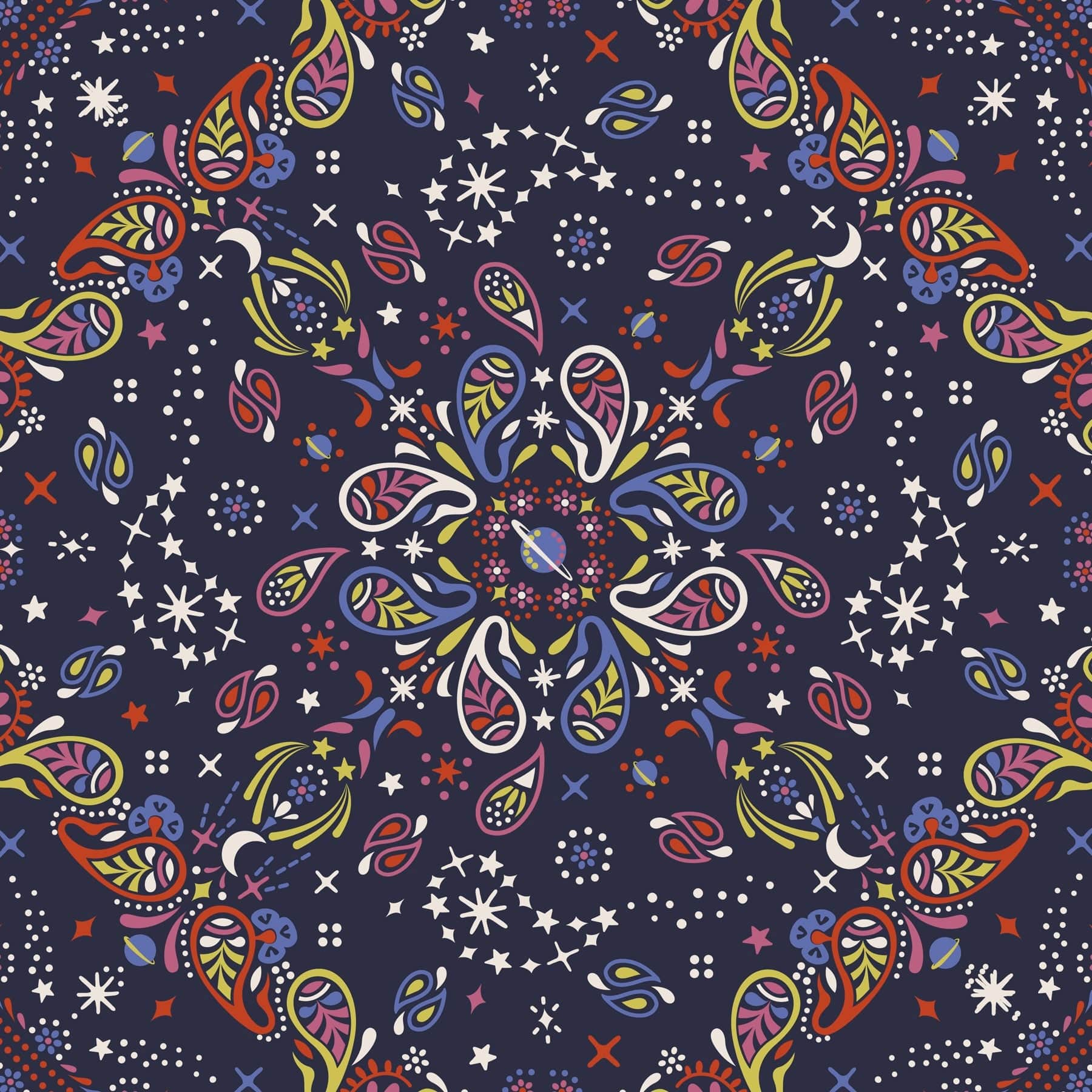 Large Bancroft Backpack Starry paisley in Premium cotton - Image 4