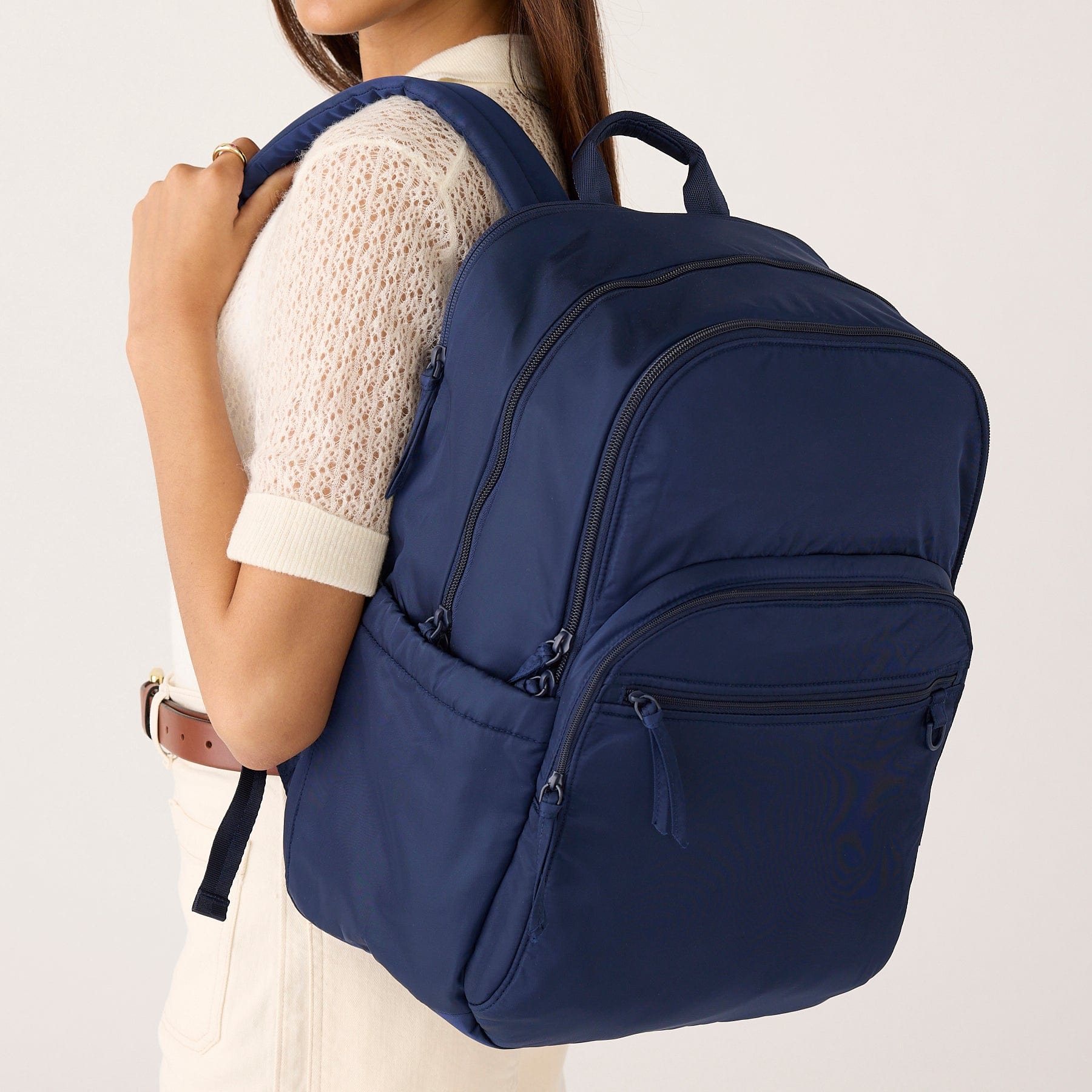 Large Bancroft Backpack Peacoat in Nylon - Image 2