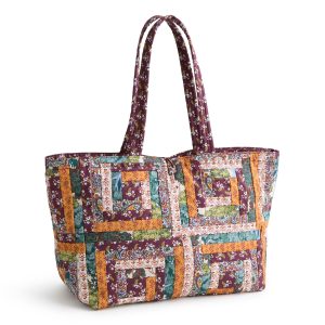 Hathaway Tote Fall harvest patchwork in Premium cotton