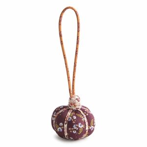Pumpkin Bag Charm Floral pouf fall harvest wine in Premium cotton