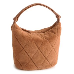 Astoria Shoulder Bag Roasted Pecan in Faux fur
