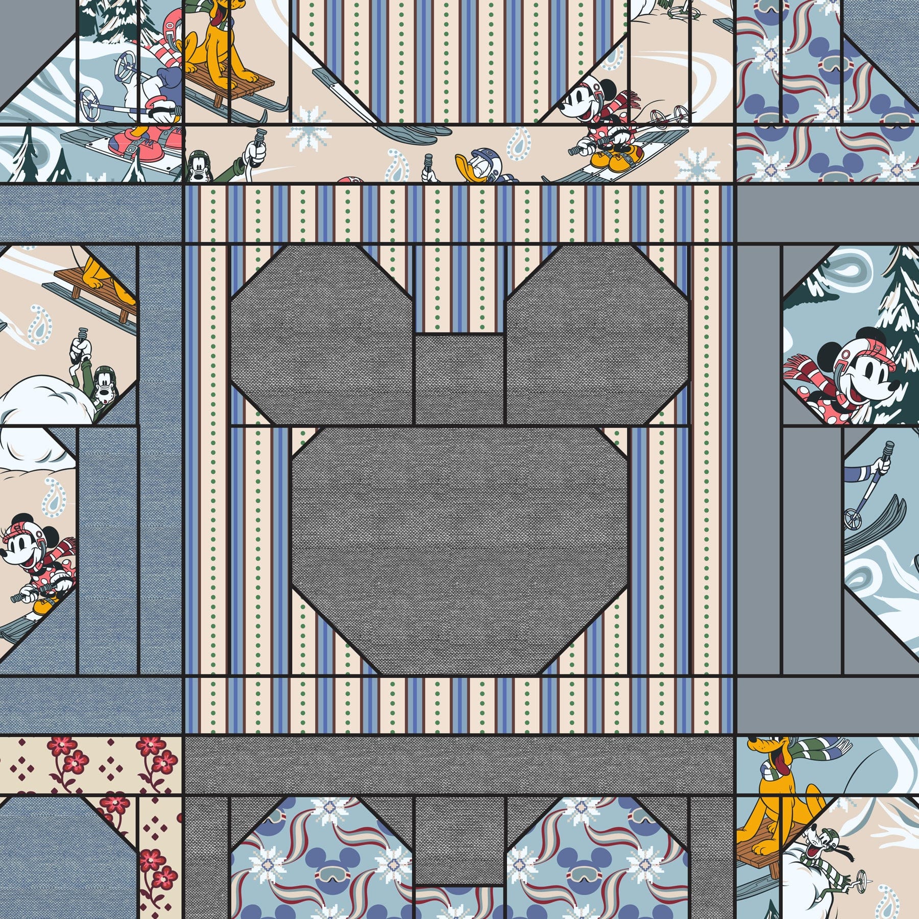 Disney Mickey Mouse Crossbody Ski weekend mickey mouse patchwork in Premium cotton - Image 6