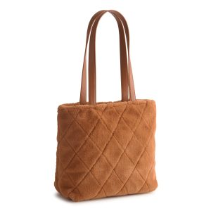 Small Original Zip Tote Bag Roasted Pecan in Faux fur