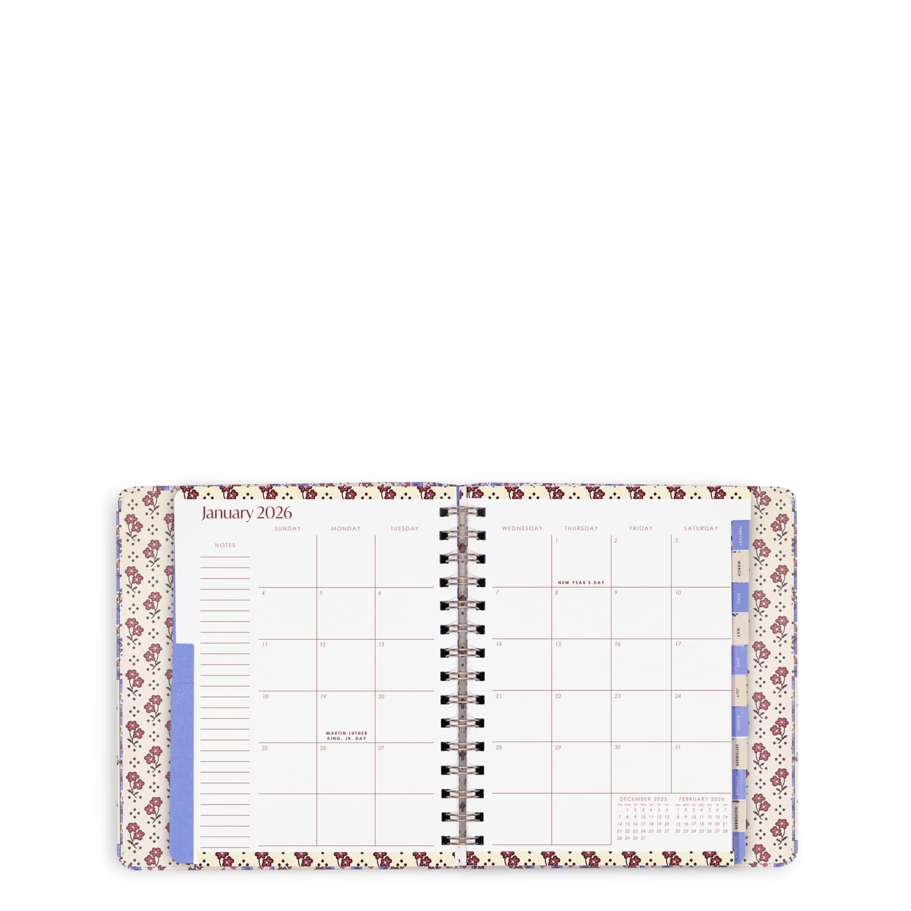 2026 12 Month Large Planner Rachel ditsy patchwork - Image 4