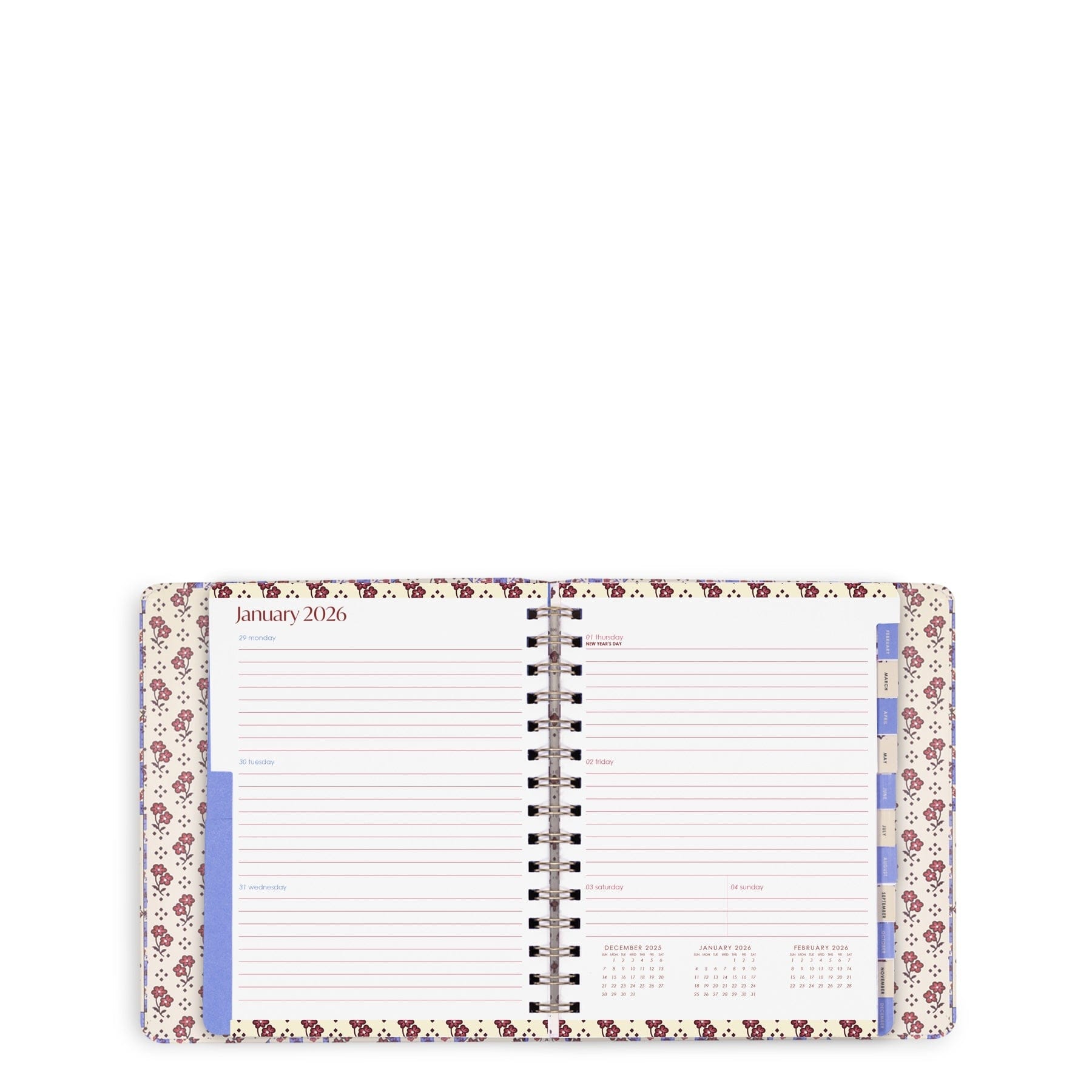2026 12 Month Large Planner Rachel ditsy patchwork - Image 5