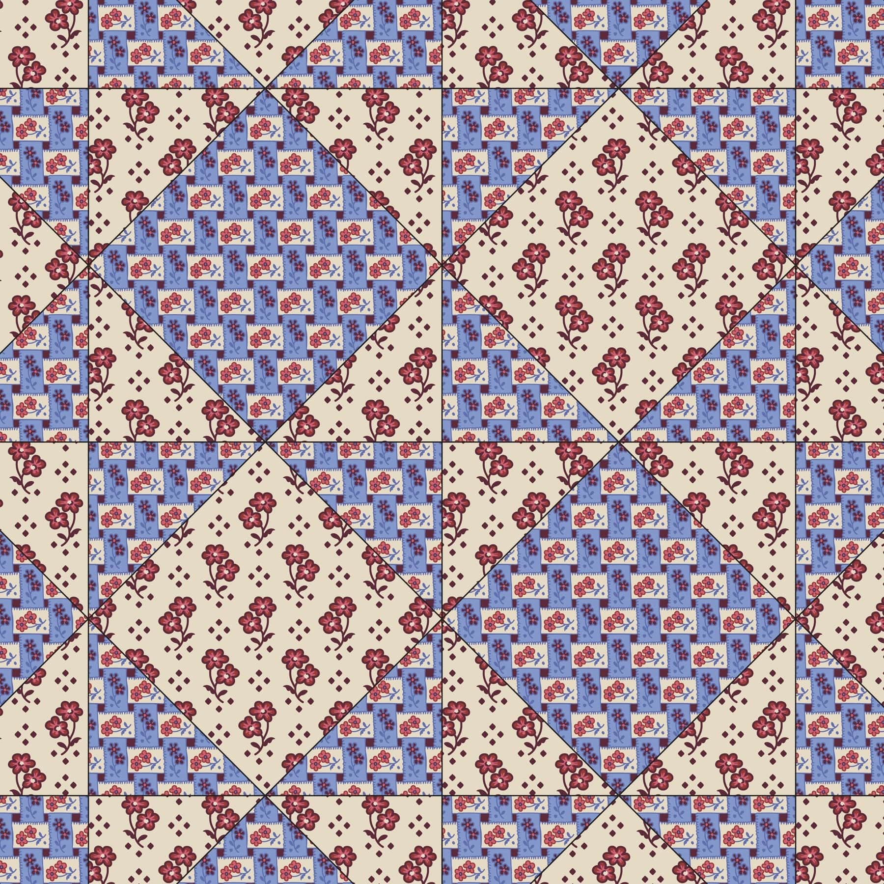 2026 12 Month Large Planner Rachel ditsy patchwork - Image 6