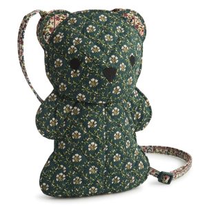 Classic Bear Crossbody Bag Mistletoe lattice in Premium cotton