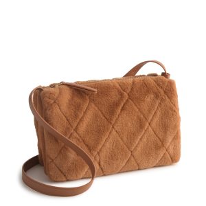 Foxbury Crossbody Roasted Pecan in Faux fur