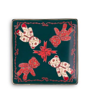 Ceramic Square Tray Beary festive