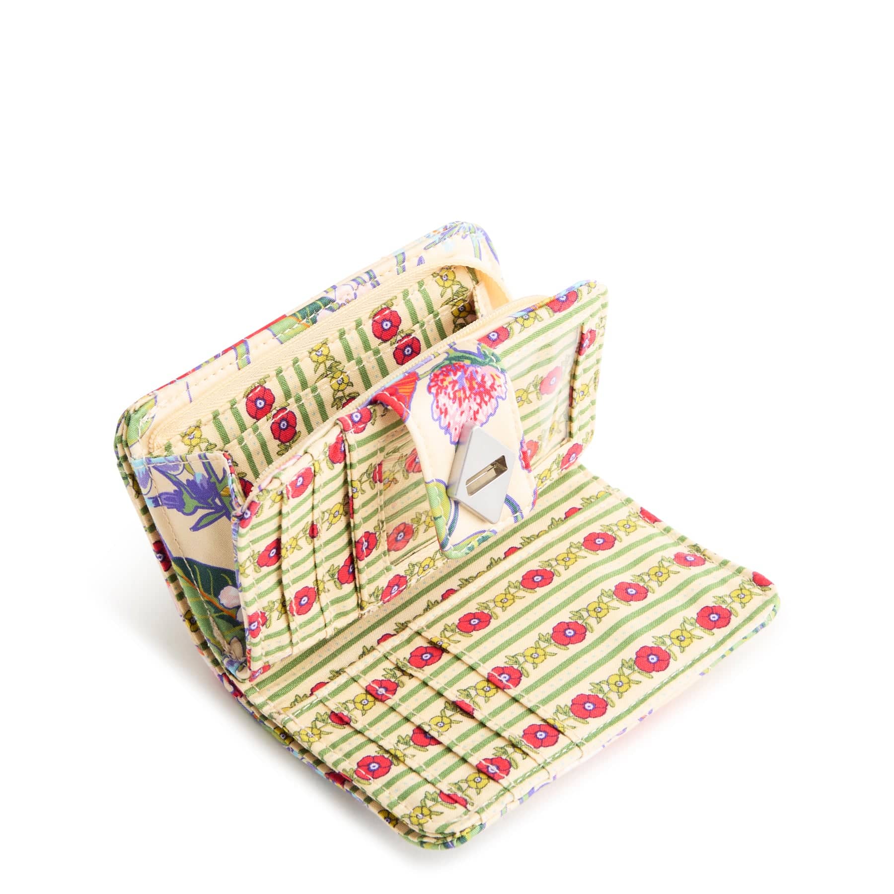 Small Turnlock Wallet All the pretty wildflowers in Premium cotton - Image 3