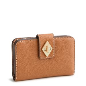Small Turnlock Wallet Roasted Pecan in Leather