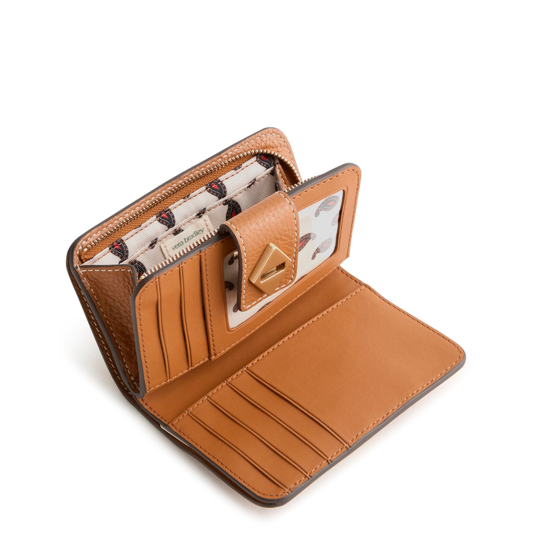 Small Turnlock Wallet Roasted Pecan in Leather - Image 3