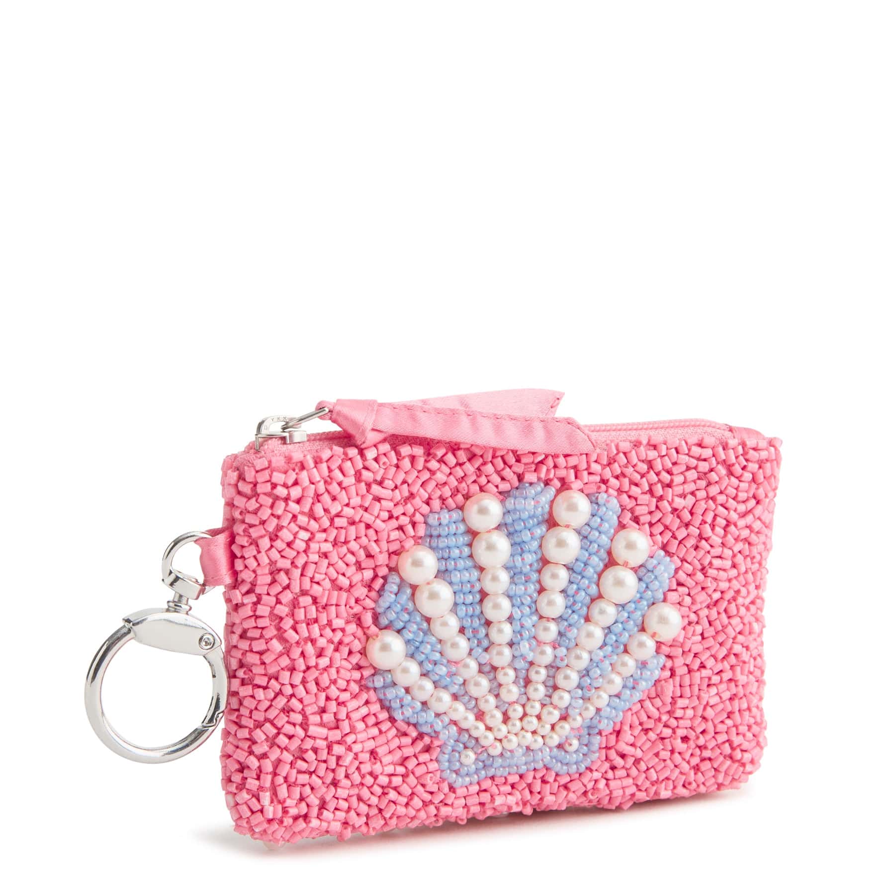 Beaded Zip Pouch Cottage shells in Beaded