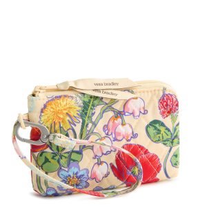 Clip & Zip Wristlet All the pretty wildflowers in Premium cotton