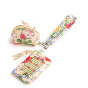 Dual Pouch Wide Wristlet All the pretty wildflowers in Premium cotton
