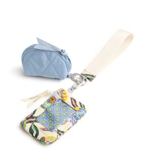 Dual Pouch Wide Wristlet Gardenia garden in Featherweight