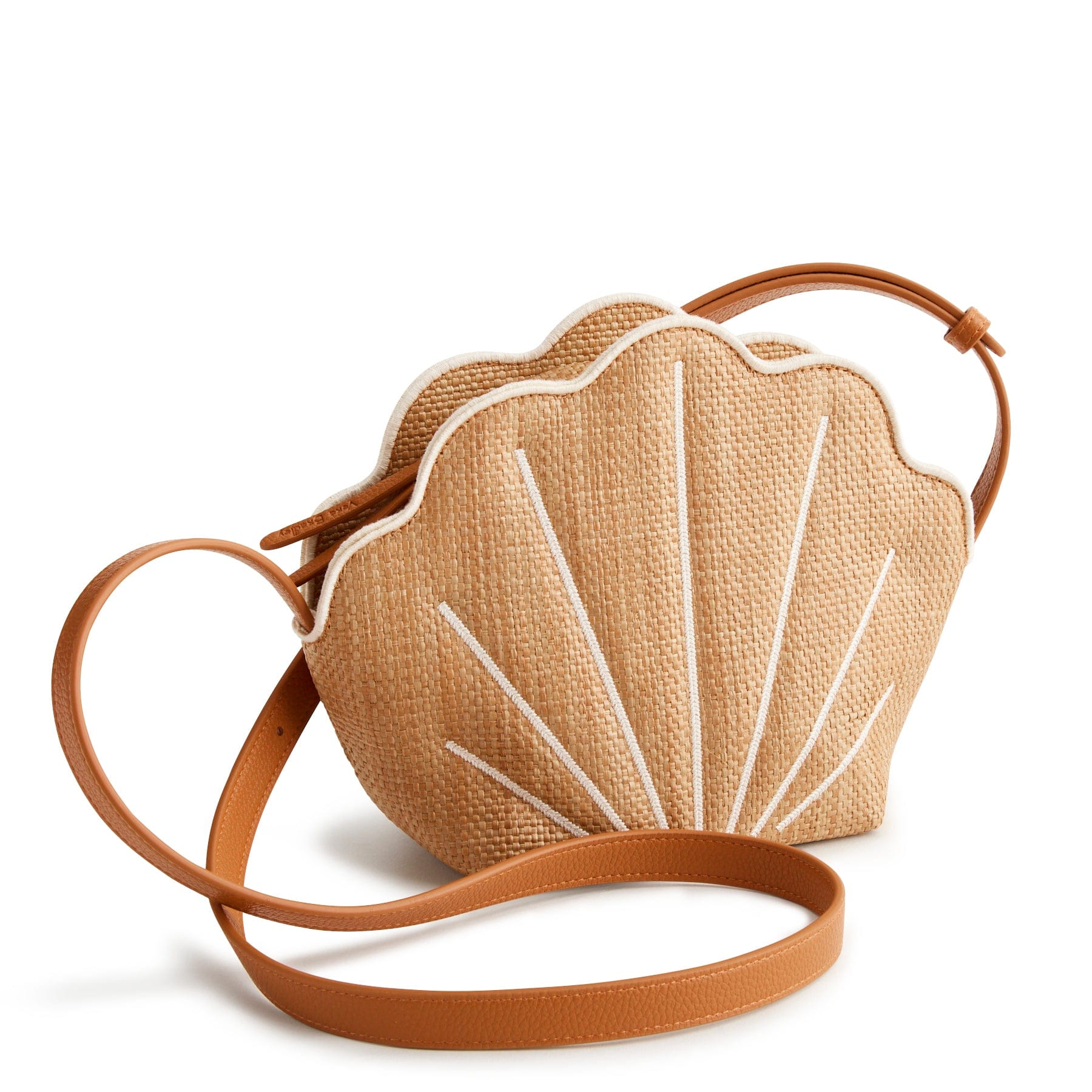Shell Crossbody Shells in Woven faux straw
