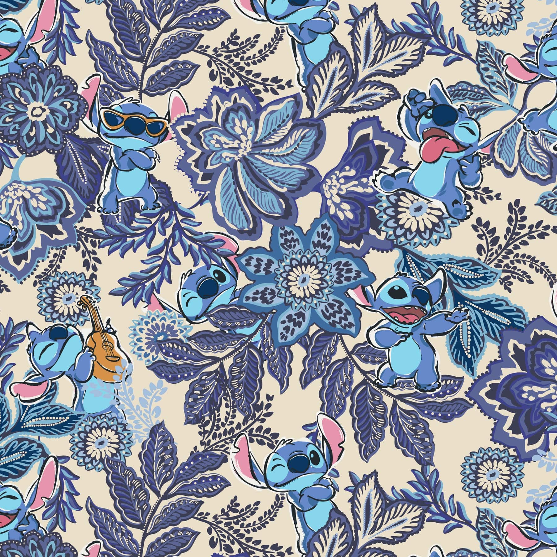 Disney Original Vera Tote Stitch leafy blooms in Premium cotton - Image 4