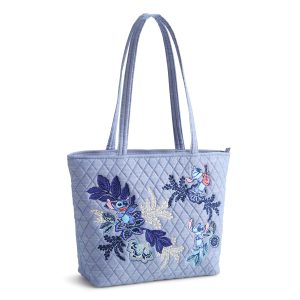 Disney Small Original Vera Tote Stitch leafy blooms chambray in Premium cotton