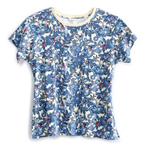 Disney Pajama Short-Sleeved Shirt Stitch leafy blooms in Cotton