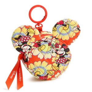 Disney Zip Earbud Bag Charm Mickey and minnie petal floral in Premium cotton