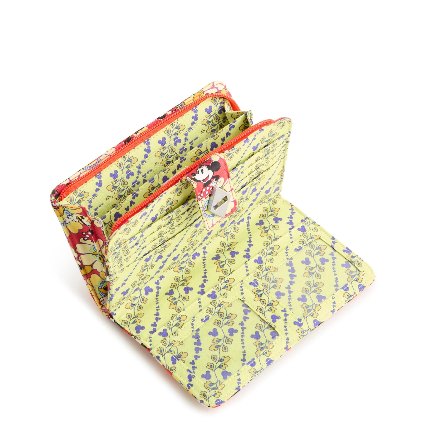 Disney Turnlock Wallet Mickey and minnie petal floral in Premium cotton - Image 3
