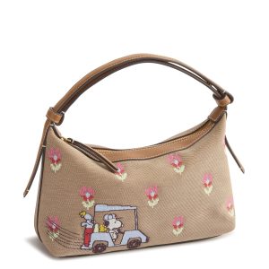 Peanuts Roxbury Crescent Shoulder Bag Country club peanuts floral in Oxford canvas