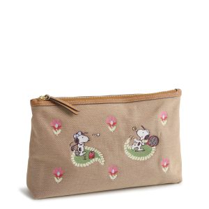 Peanuts Large Pouch Country club peanuts floral in Oxford canvas