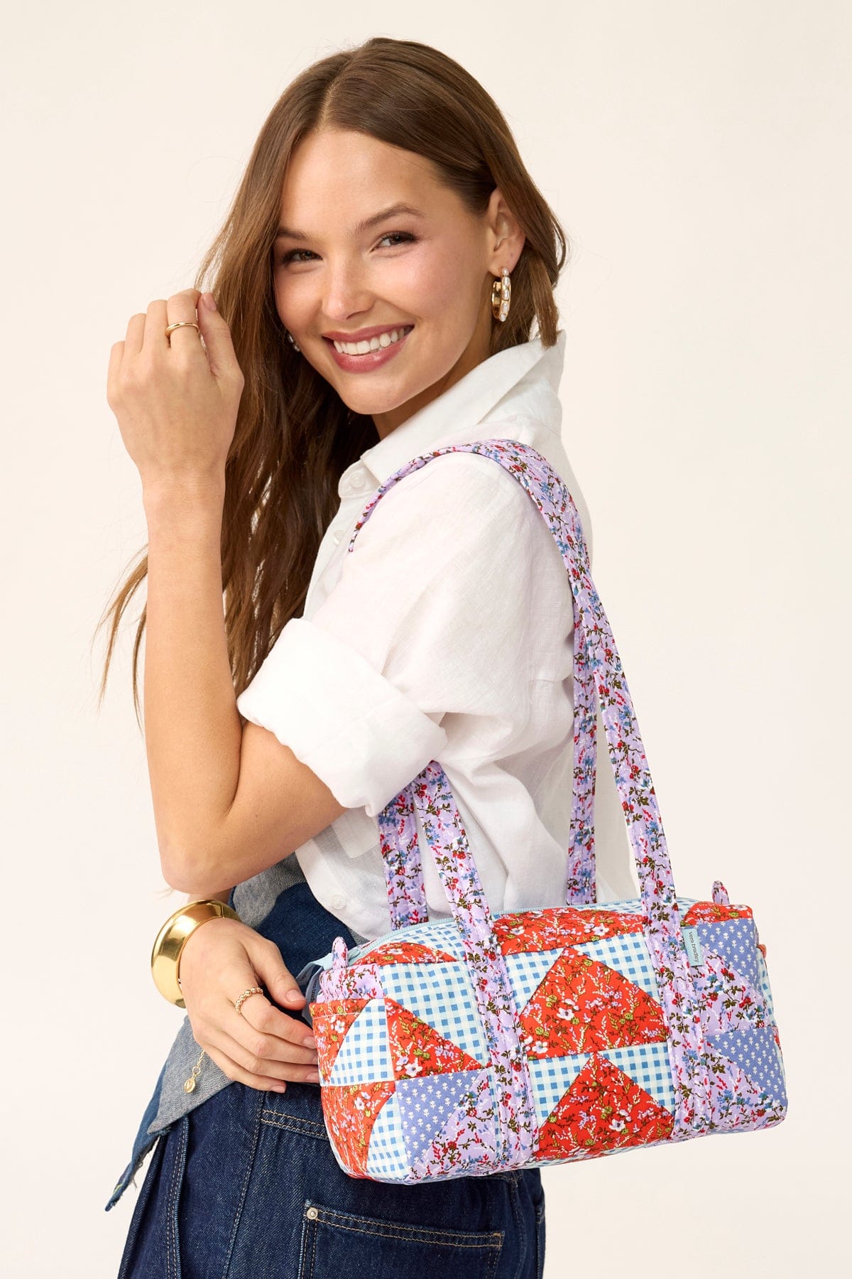 Original 100 Handbag Flying geese patchwork in Premium cotton - Image 2