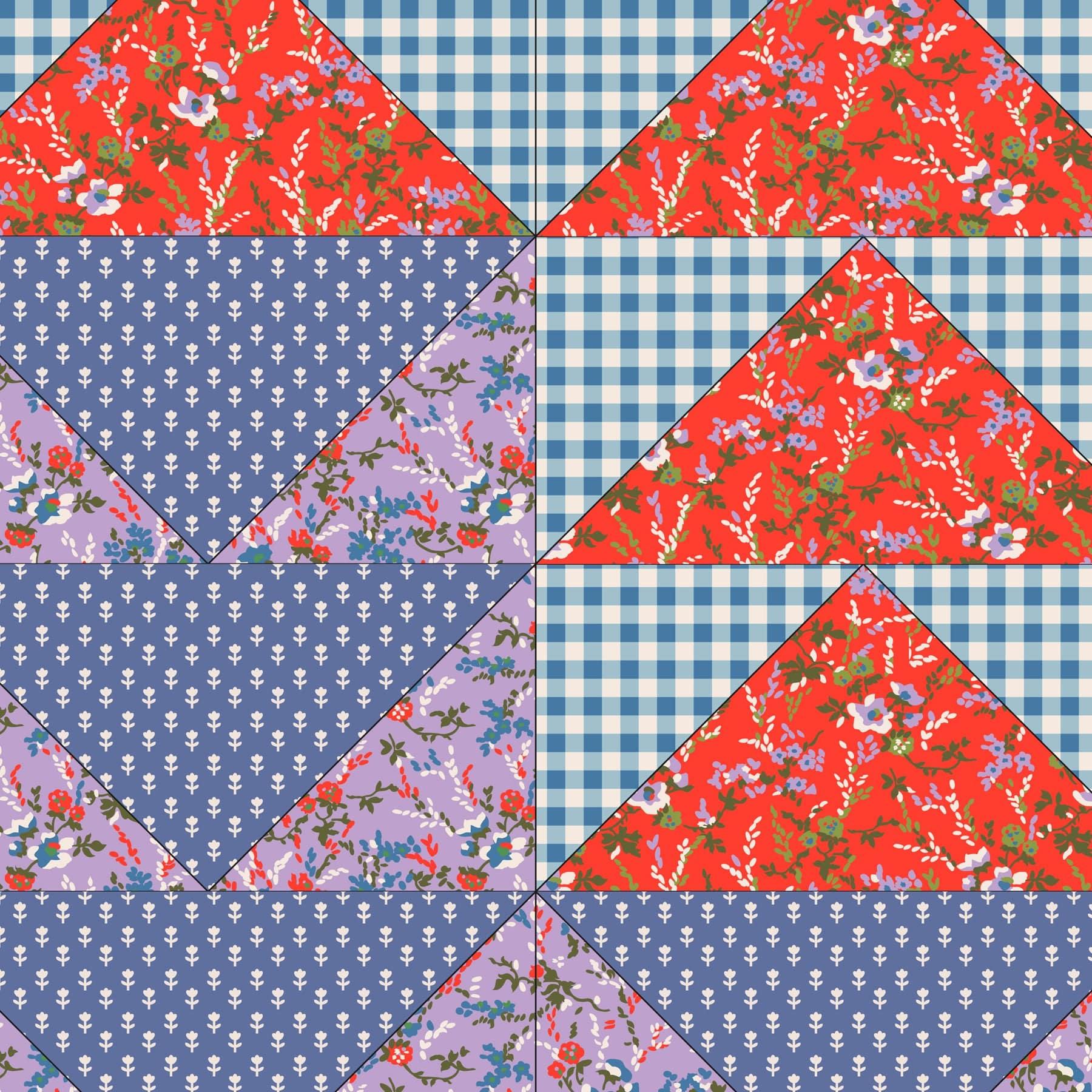 Original 100 Handbag Flying geese patchwork in Premium cotton - Image 5
