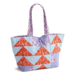 Small Hathaway Tote Bag Flying geese patchwork in Premium cotton