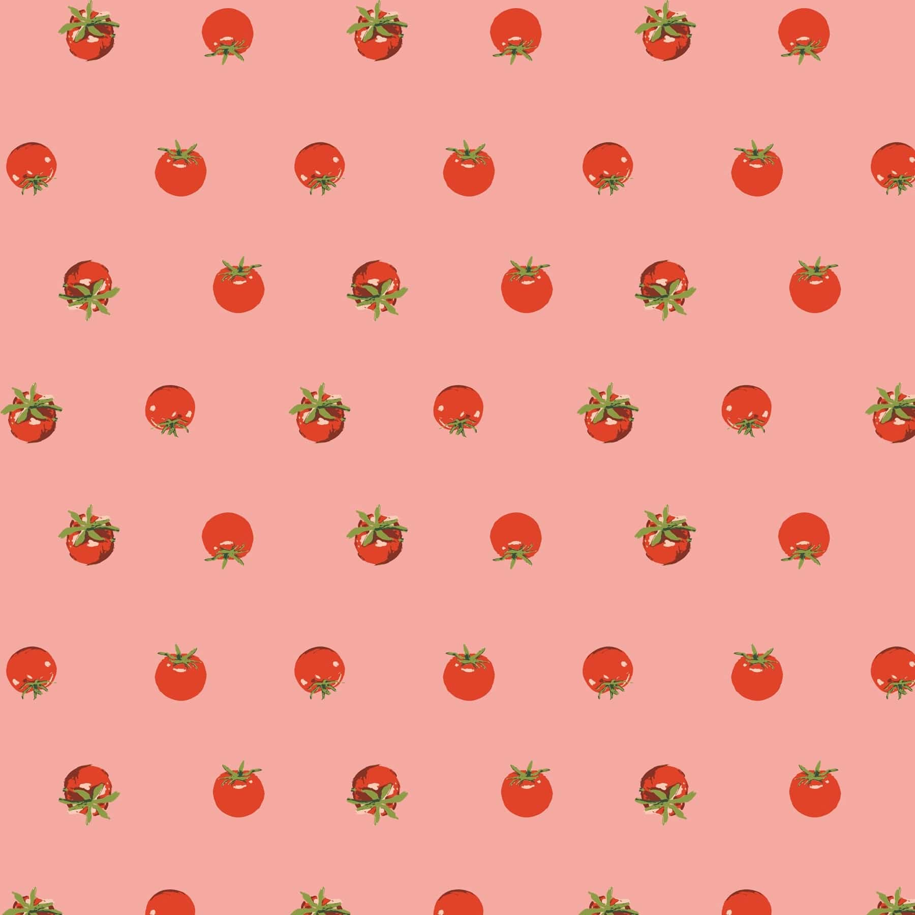 Short-Sleeved Button-Down Pajama Top Tiny tomatoes coral in Cotton - Image 2